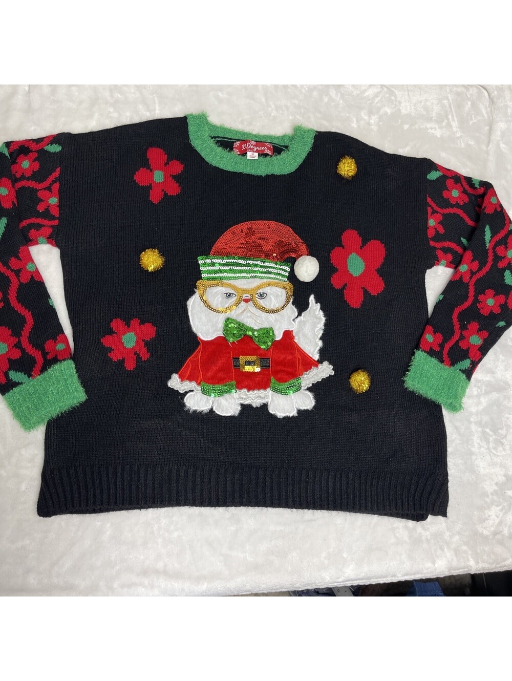 33° Ugly Christmas Cat Elf Sweater